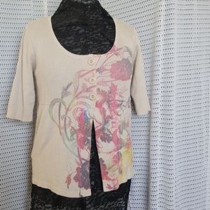 Short sleeve cardigan.